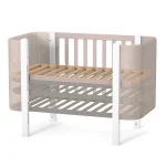 Patut pentru copii MONACO Velour, 120×60 cm, din lemn de fag - Cappuccino - imagine 4