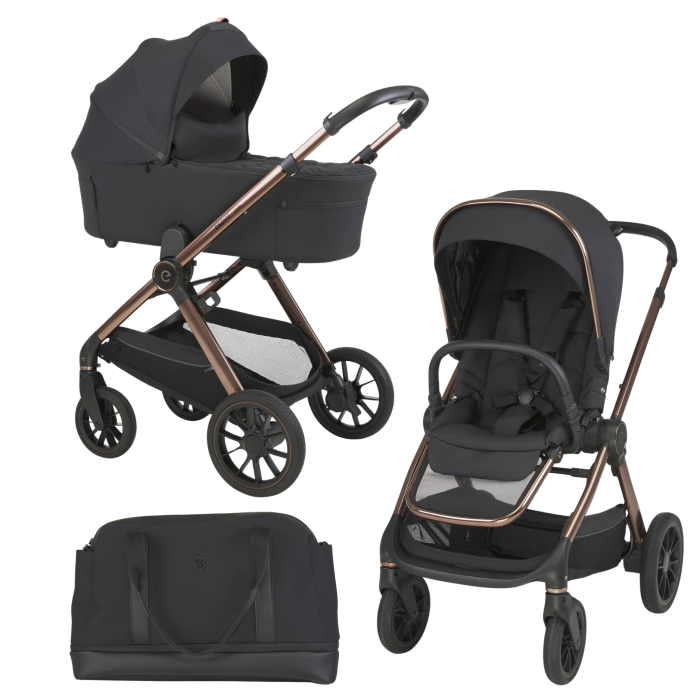 Carucior 3 in 1 pentru copii, ESPIRO CODE, cu toate accesoriile incluse - Clever black - imagine 2