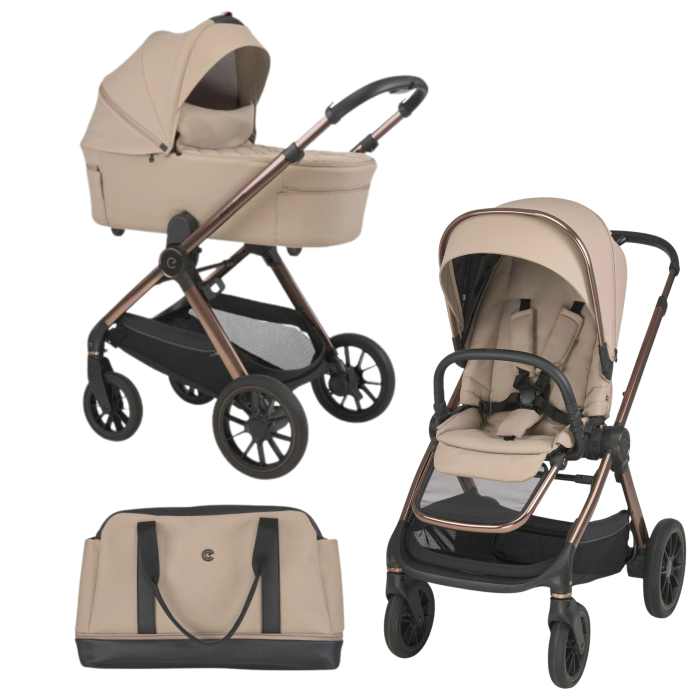 Carucior 3 in 1 pentru copii, ESPIRO CODE, cu toate accesoriile incluse - Loving Beige - imagine 2