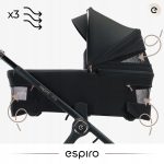 Cărucior 2in1 pentru copii, Espiro ONLY, cu toate accesoriile incluse - Stylish Black - imagine 5