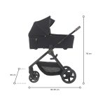 Cărucior 2in1 pentru copii, Espiro ONLY, cu toate accesoriile incluse - Stylish Black - imagine 10