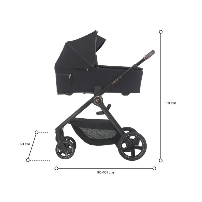 Cărucior 2in1 pentru copii, Espiro ONLY, cu toate accesoriile incluse - Stylish Black - imagine 10