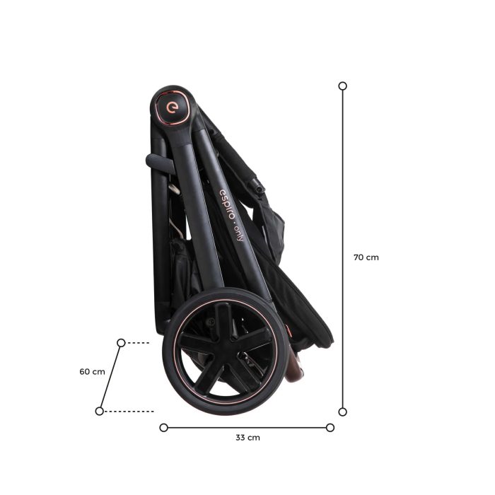 Cărucior 2in1 pentru copii, Espiro ONLY, cu toate accesoriile incluse - Stylish Black - imagine 12