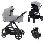 Carucior 3 in 1 pentru copii, ESPIRO ONLY, cu toate accesoriile incluse - Monument gray