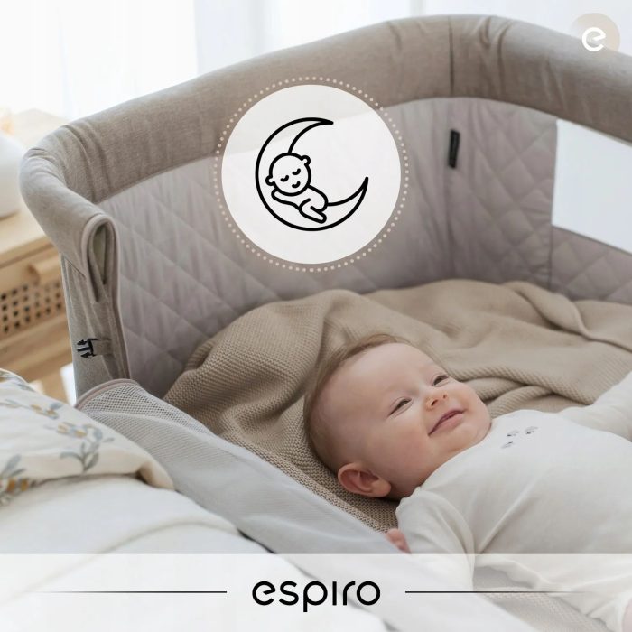Patut co-sleeper Espiro Cloud, 3in1, patut, tarc de joaca, usor de transportat - Bej - imagine 3