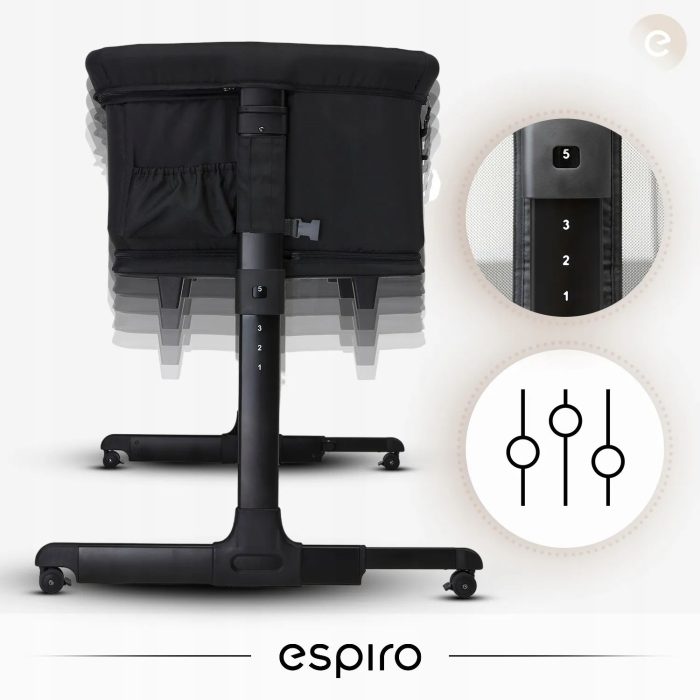 Patut co-sleeper Espiro Cloud, 3in1, patut, tarc de joaca, usor de transportat - Bej - imagine 9
