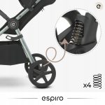 Carucior sport pentru copii, ESPIRO WAVE, 0-22 kg, toate accesoriile incluse - Negru - imagine 7