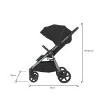 Carucior sport pentru copii, ESPIRO WAVE, 0-22 kg, toate accesoriile incluse - Negru - imagine 9